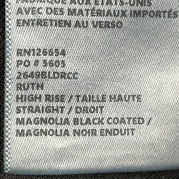 New L’Agence Ruth High Rise Straight Jeans in Magnolia Black Coated 2 Tone Sz 23 - Picture 14 of 15